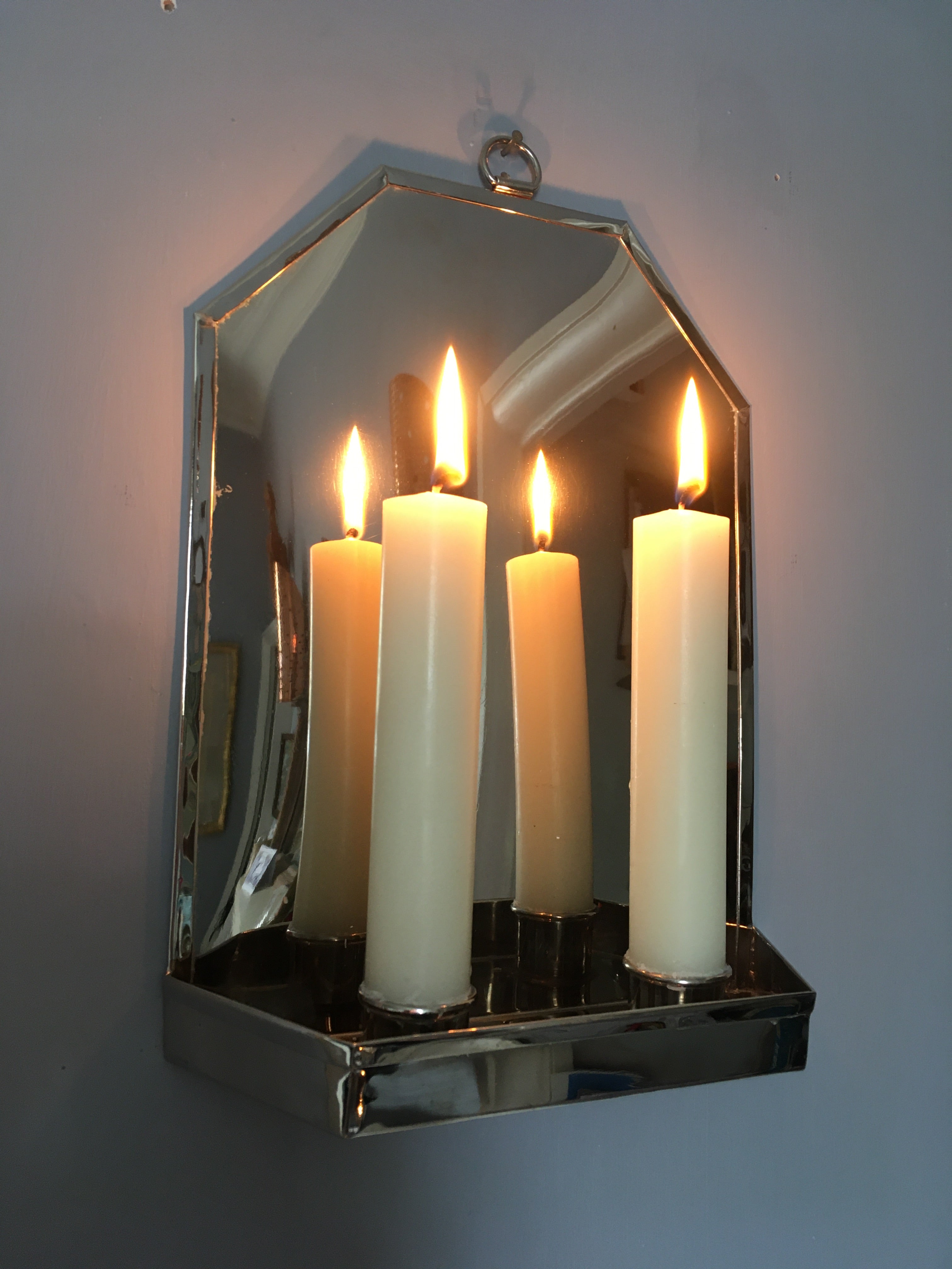Double Candle Sconce, Nickel