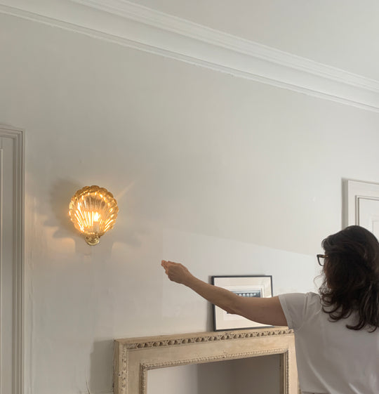 Small Electric Scallop sconce, BRASS