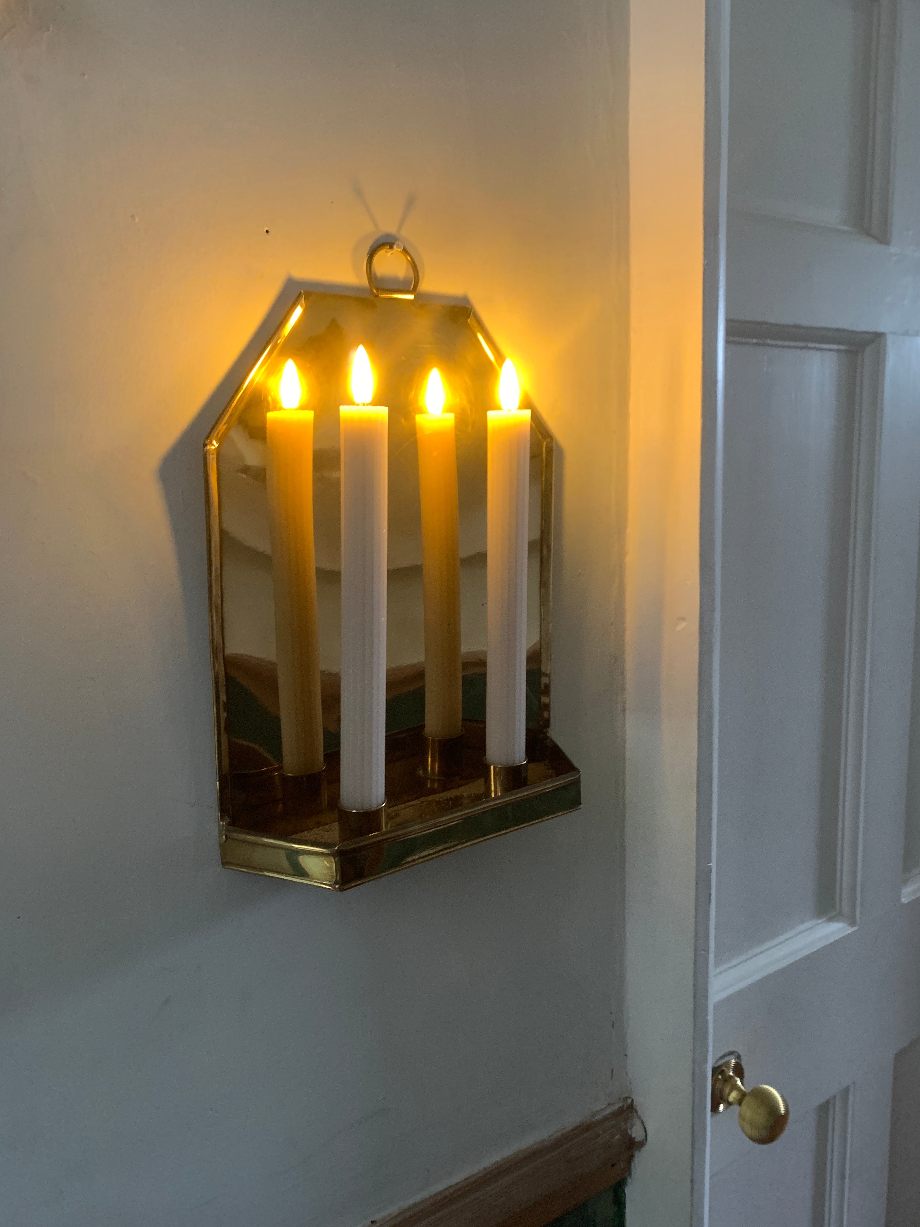 Double Candle Sconce, Brass