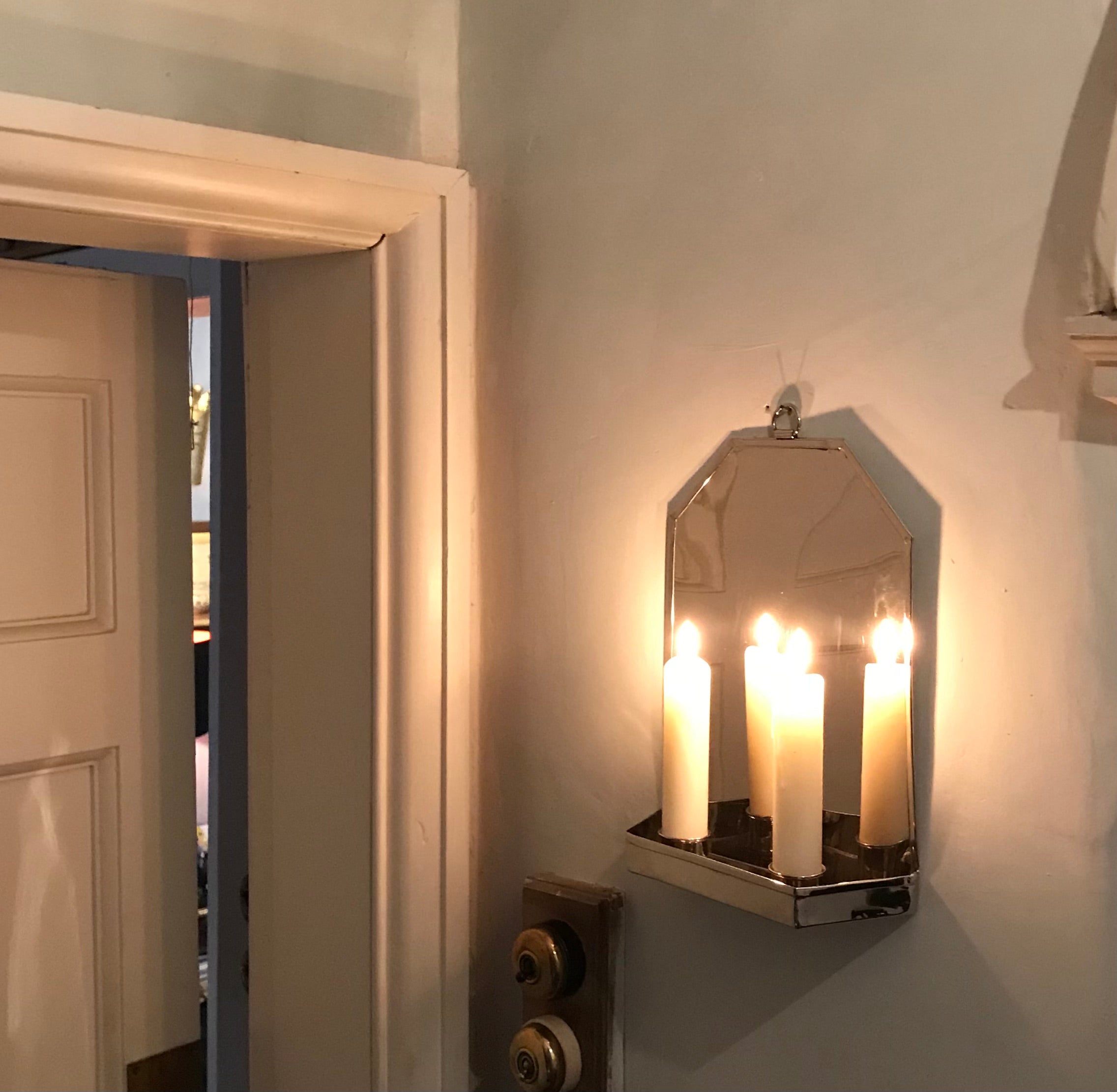 Double Candle Sconce, Nickel
