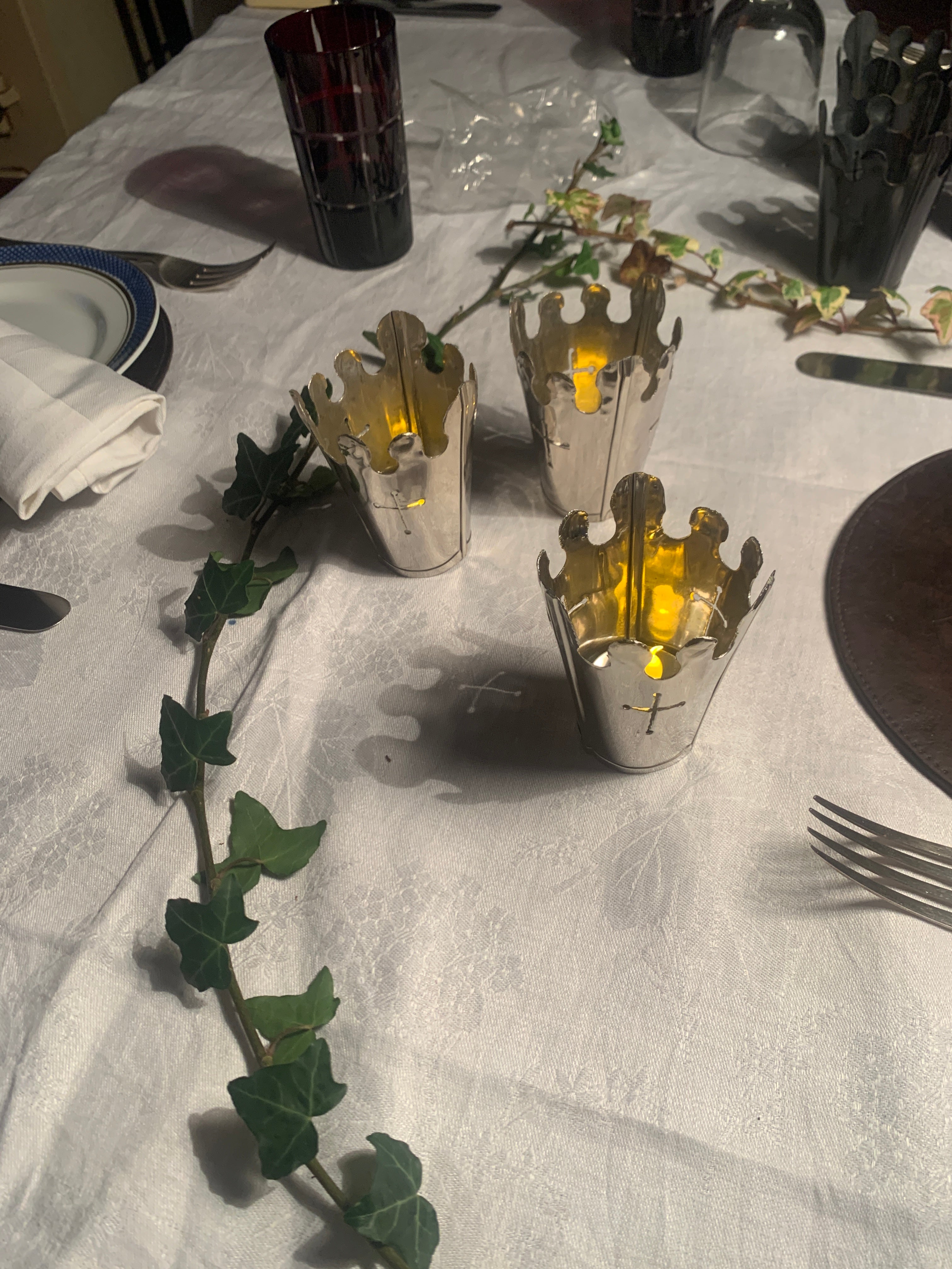 Beckford Shade, Nickel Silver. For use with LED tealight candes .Small, Set of 3