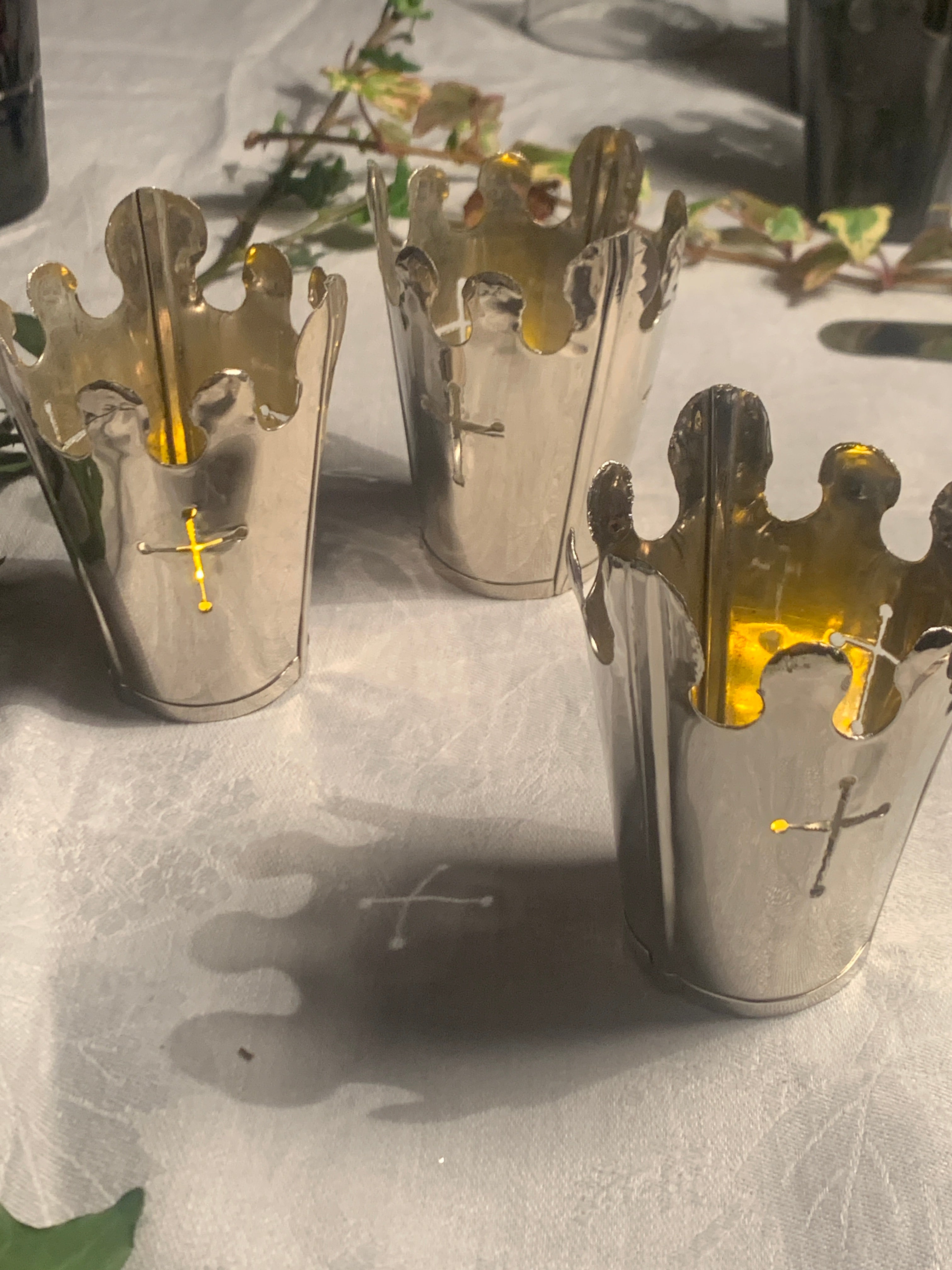 Beckford Shade, Nickel Silver. For use with LED tealight candes .Small, Set of 3