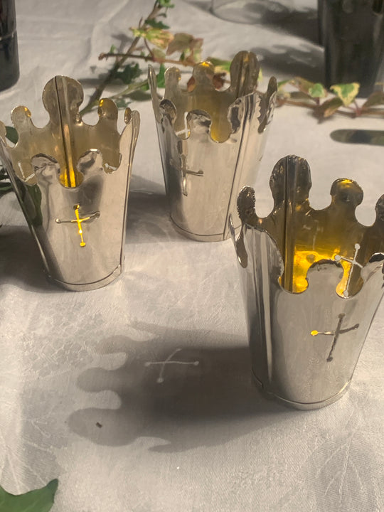 Beckford Shade, Nickel Silver. For use with LED tealight candes .Small, Set of 3