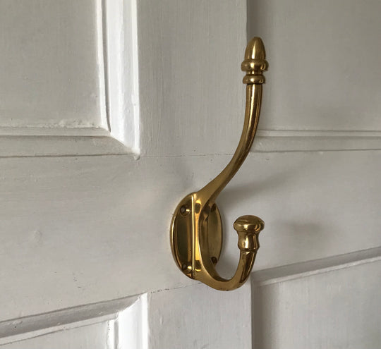 brass acorn coat and hat hook