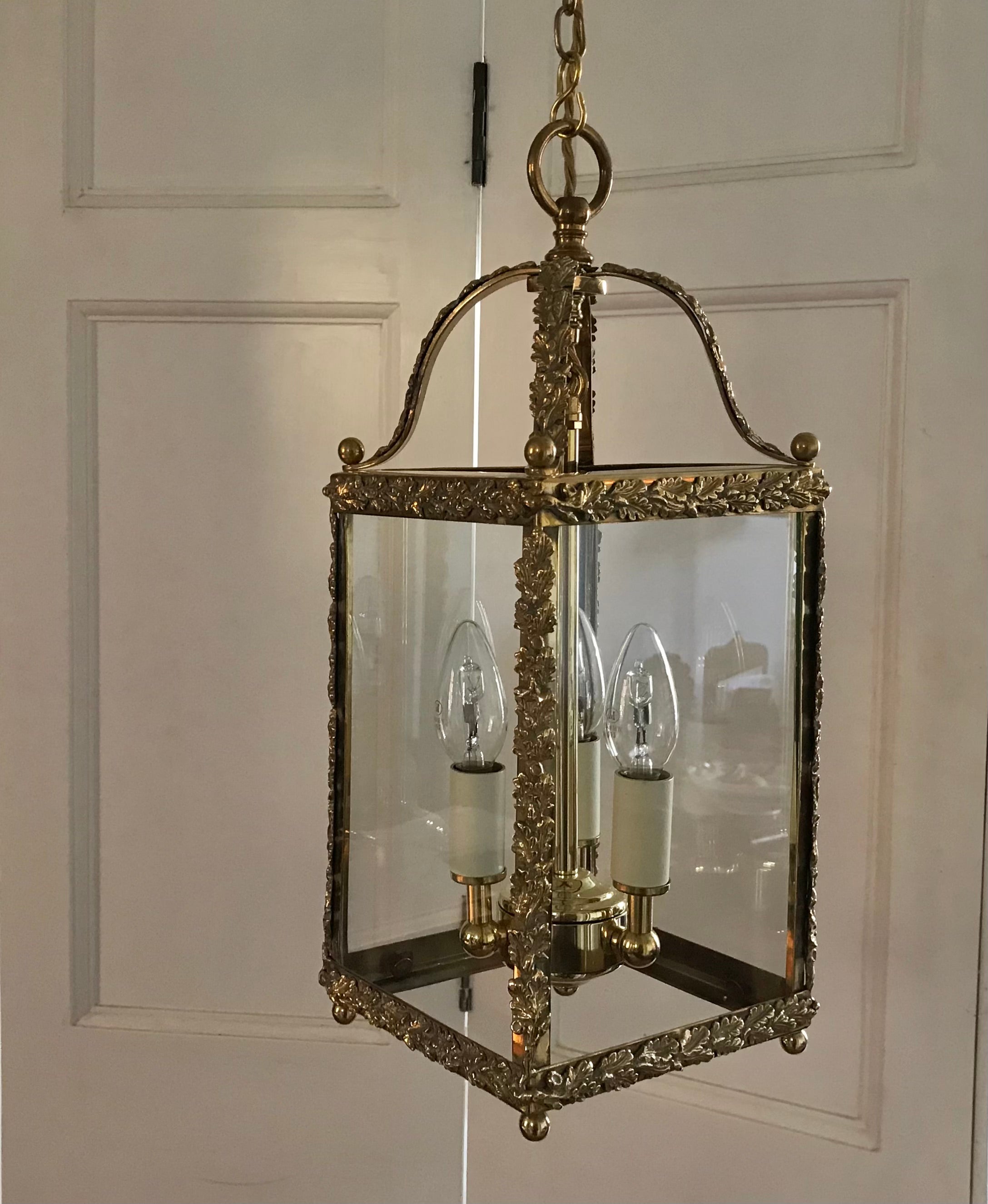 Brass Oakleaf Hall Lantern, small