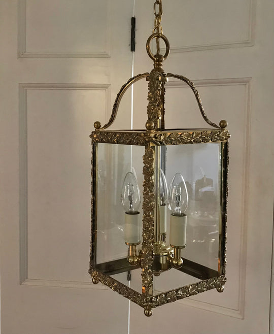 Brass Oakleaf Hall Lantern, small