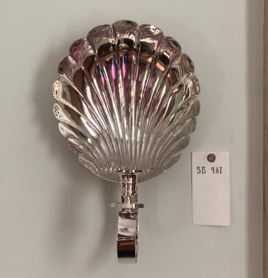 Silver-plated scallop sconce, medium, slightly imperfect. SB981