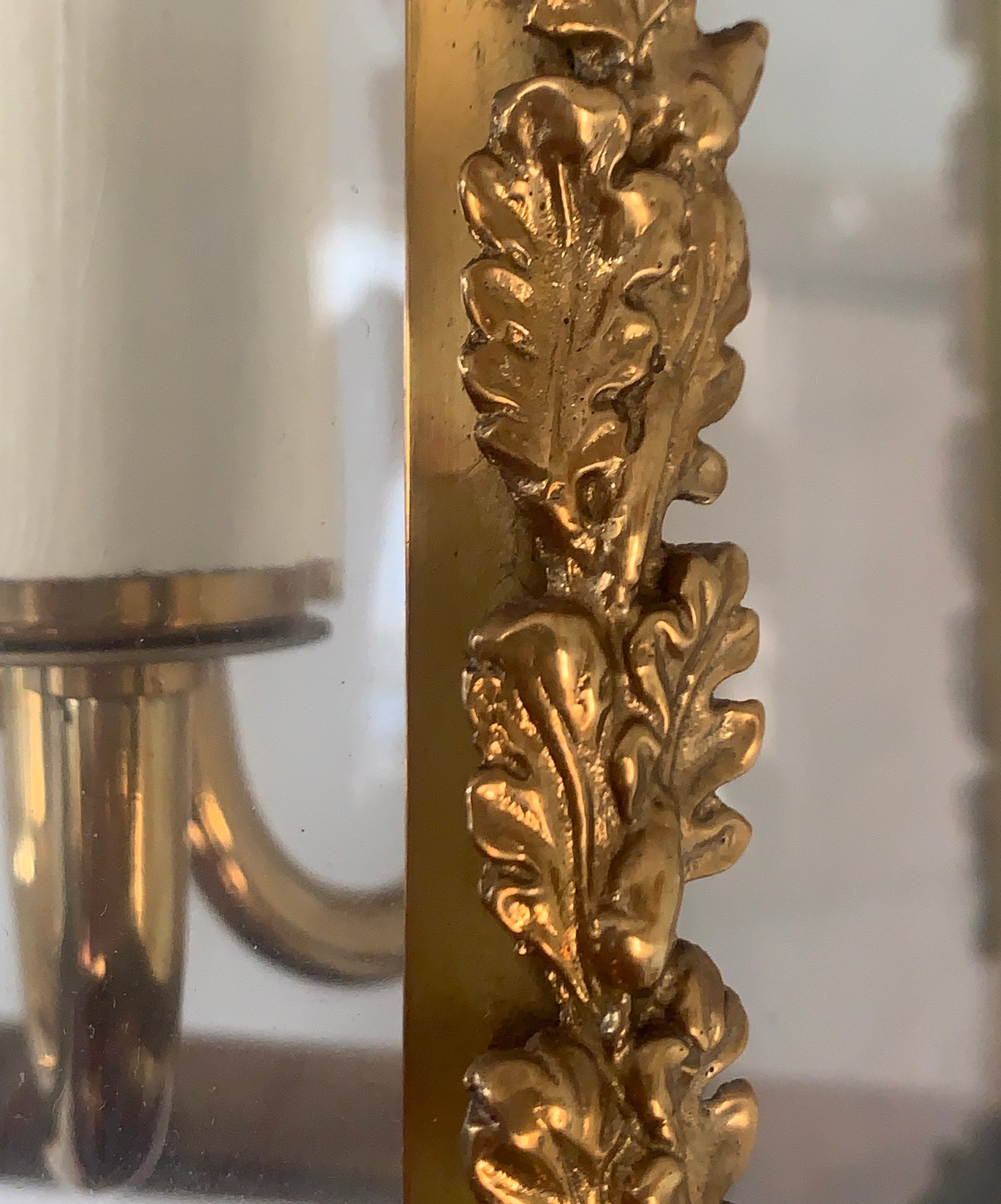 Large four sided oakleaf lantern, brass