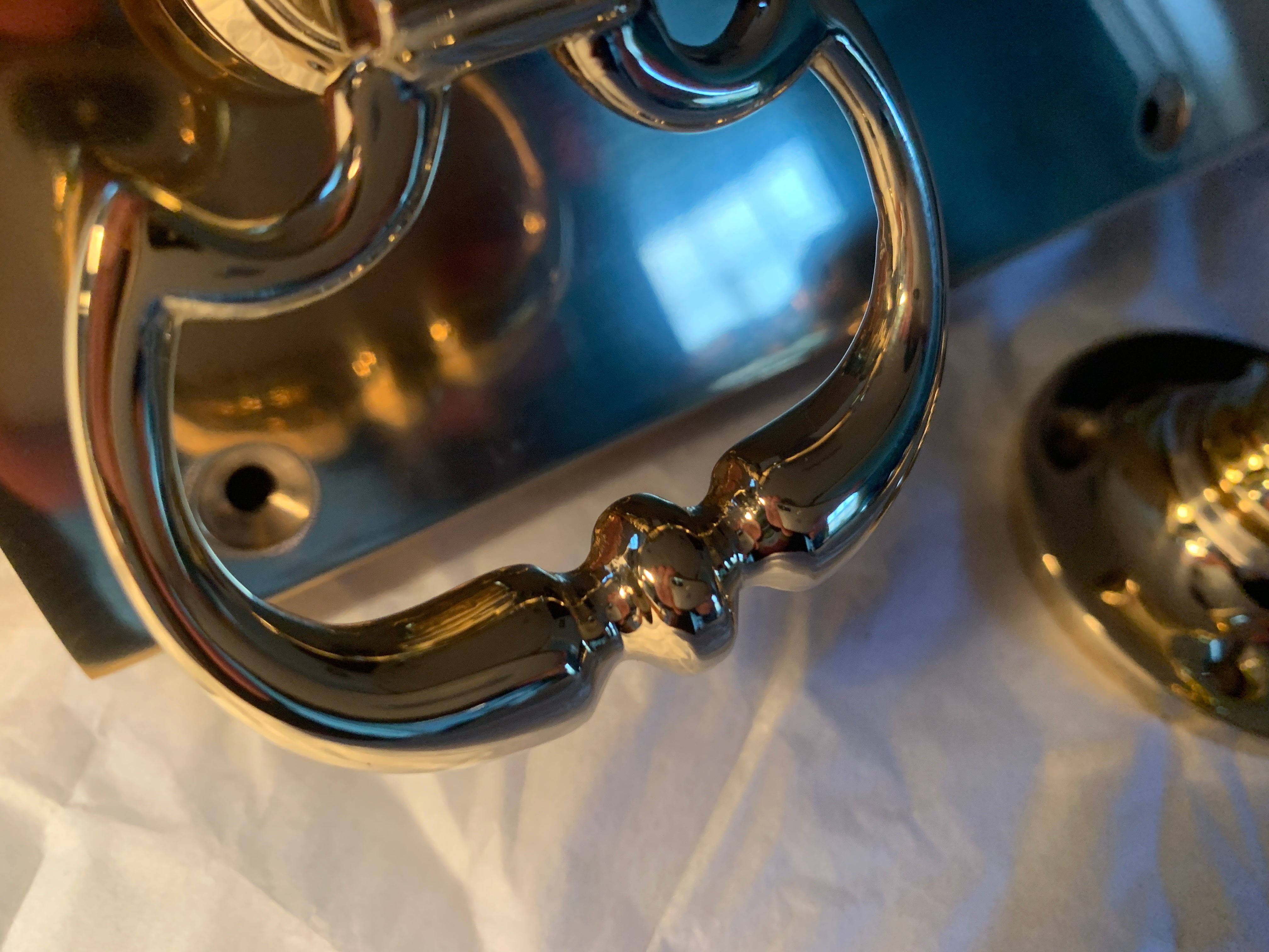 Knopped Dutch Drop Handles for Rim Latch, Brass 60mm