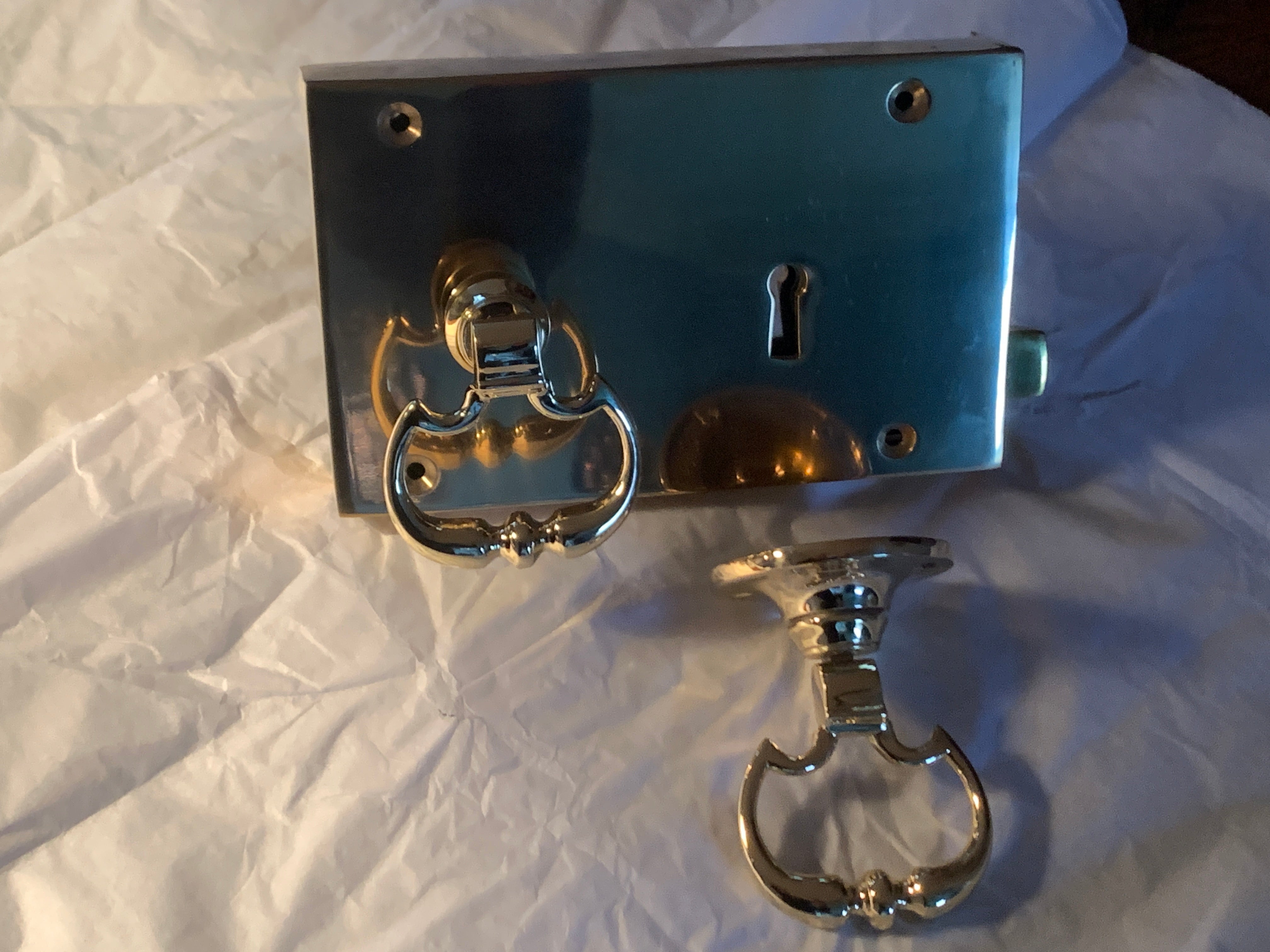 Knopped Dutch Drop Handles for Rim Latch, Brass 60mm