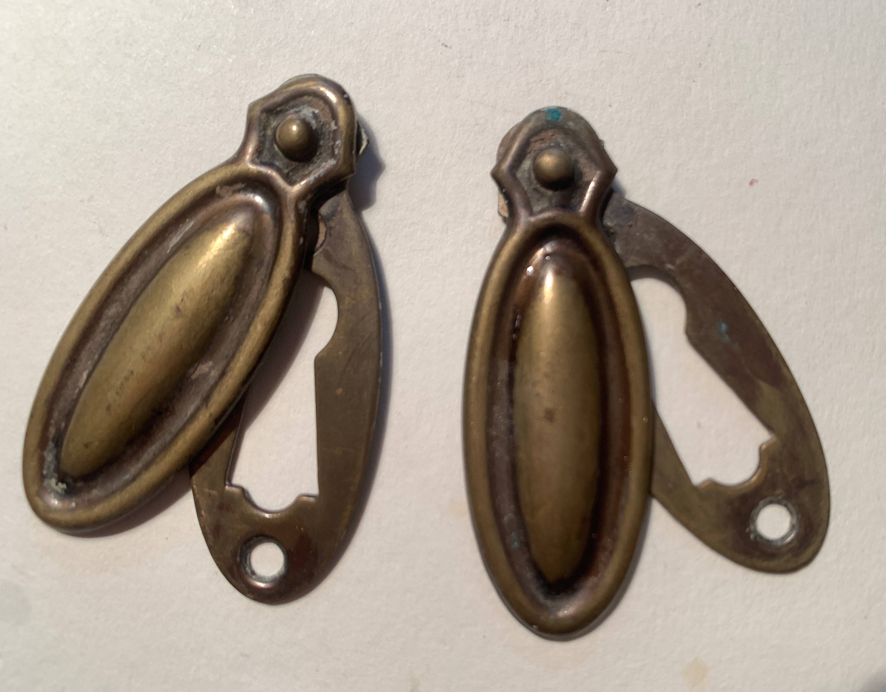 PAIR Antique Edwardian Keyhole Covers