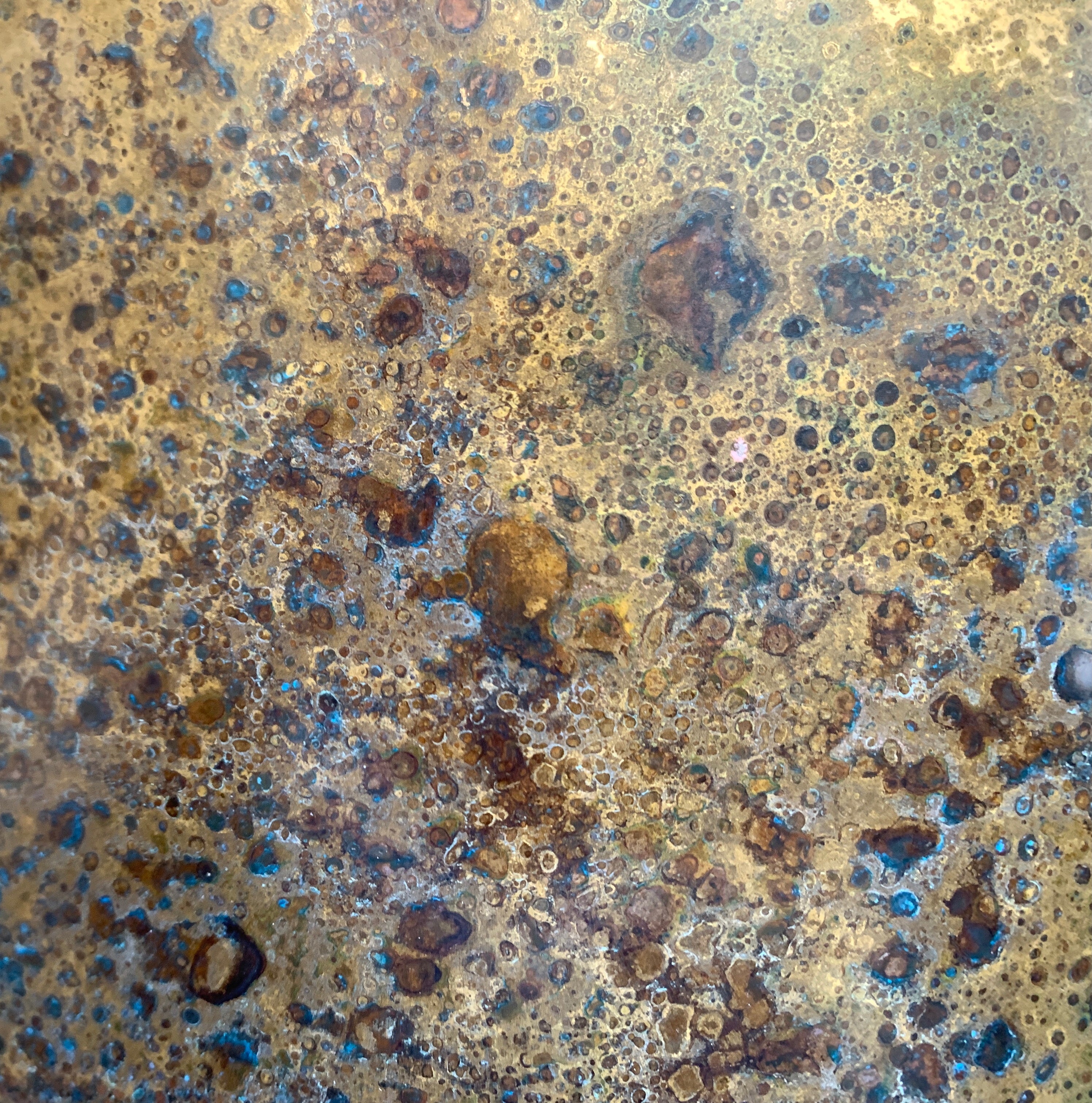 Mezza-Luna Distressed brass finish