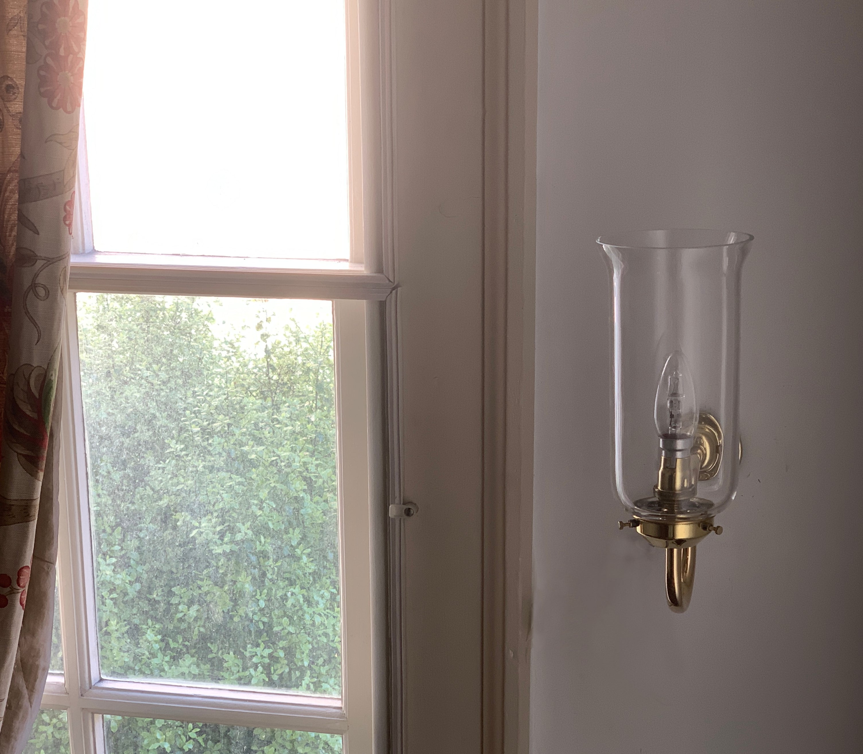 Polished Brass Storm Wall Light with Clear Glass