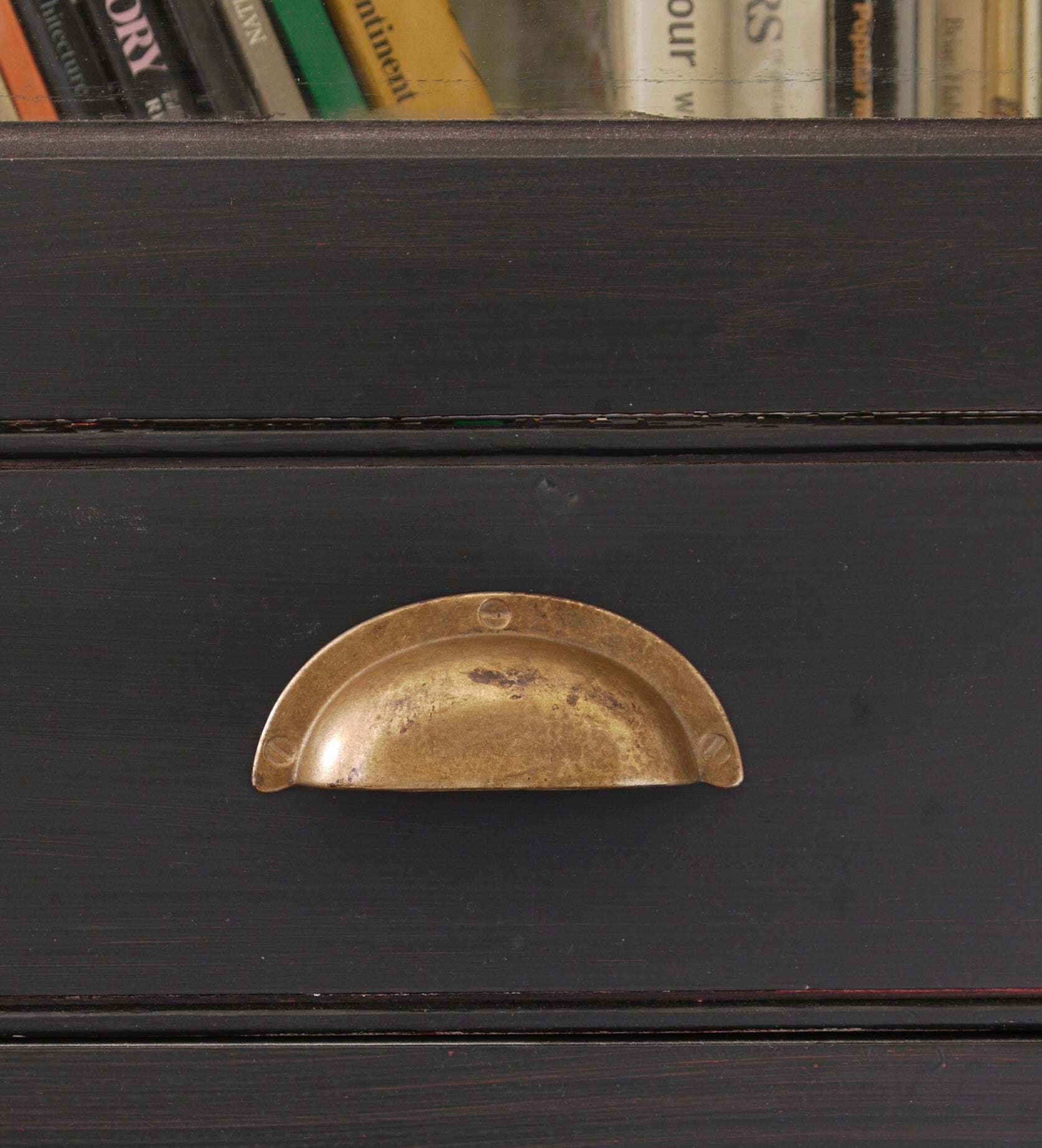 Aged Brass Drawer Pull, rear fix