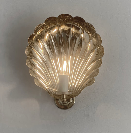 Small Electric Scallop Sconce , NICKEL