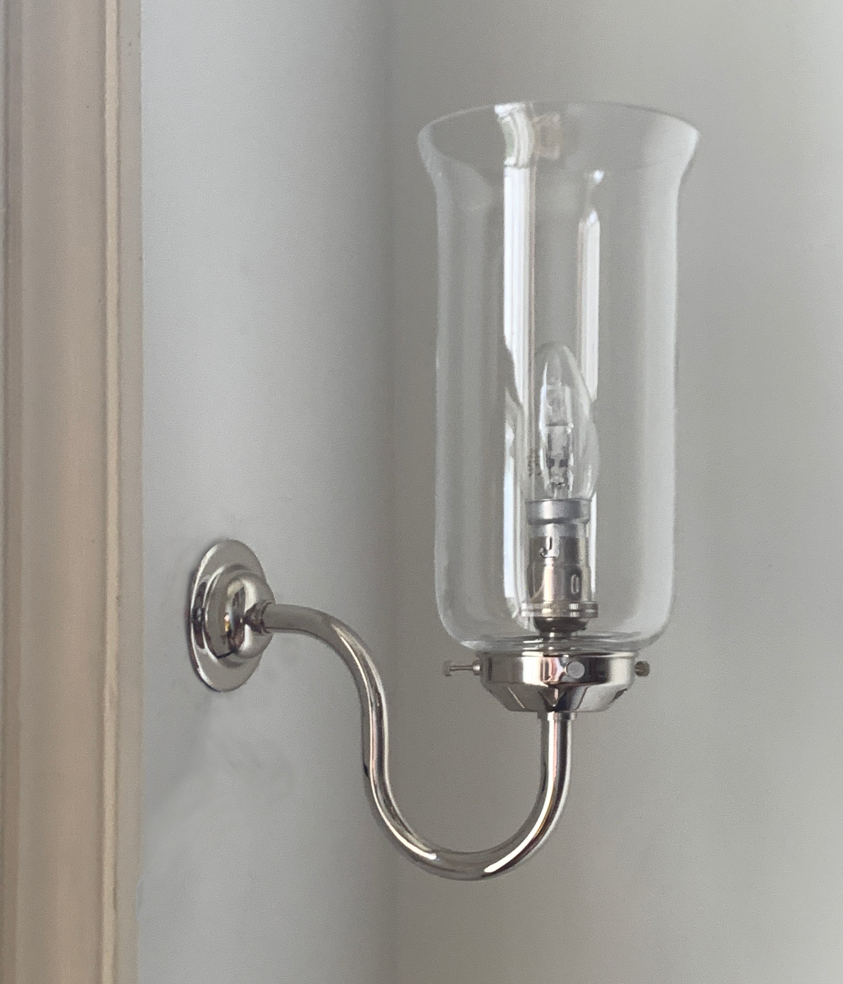 Nickel Storm  Wall Light with Clear Glass