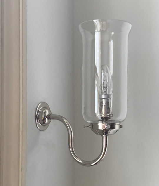 Nickel Storm  Wall Light with Clear Glass
