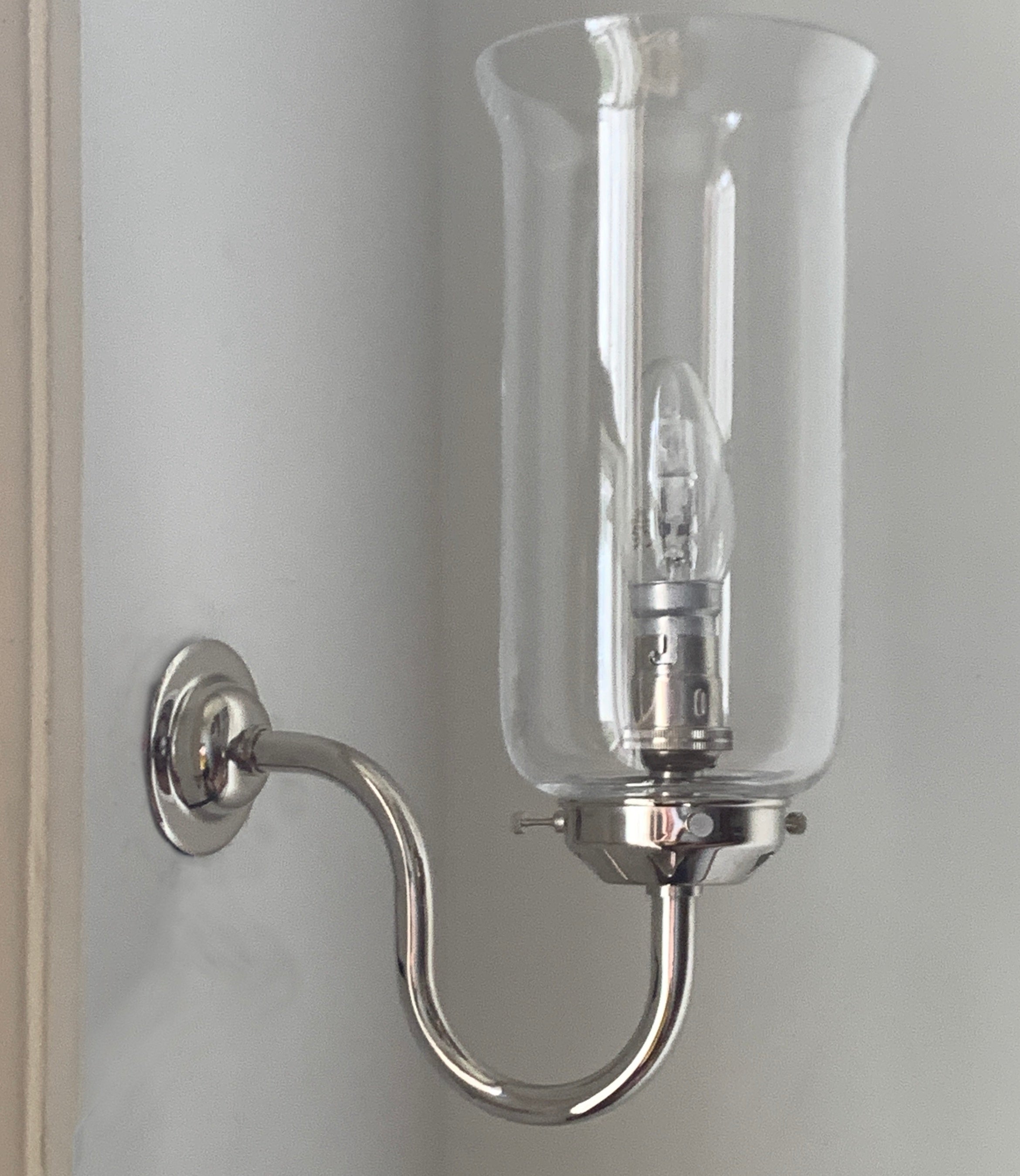 Nickel Storm  Wall Light with Clear Glass