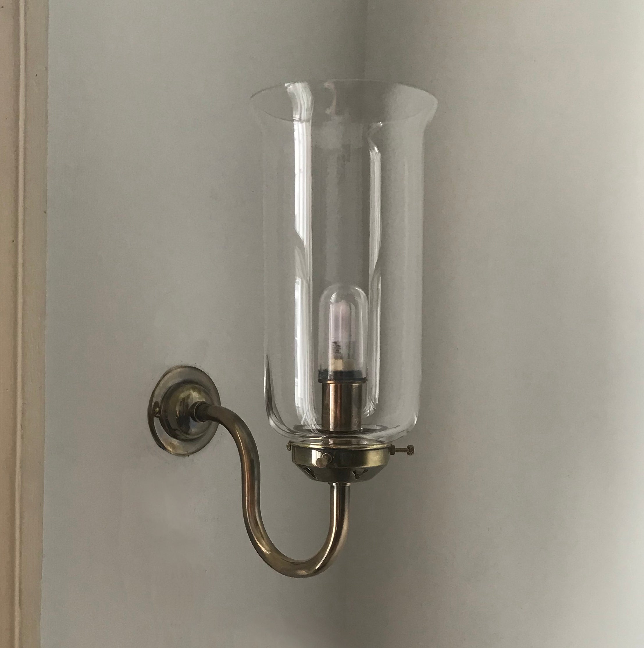 Storm Wall Light for Bathroom IP44, Aged Brass finish.