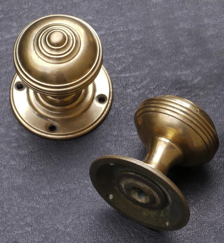 Turban knob set, Real Bronze. For mortise latch