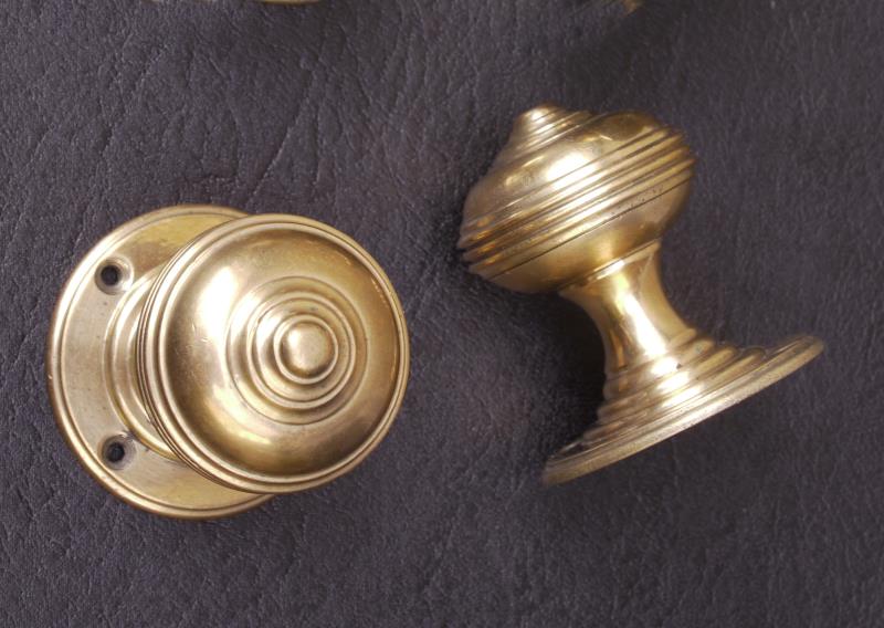 Turban knob set, Real Bronze. For mortise latch