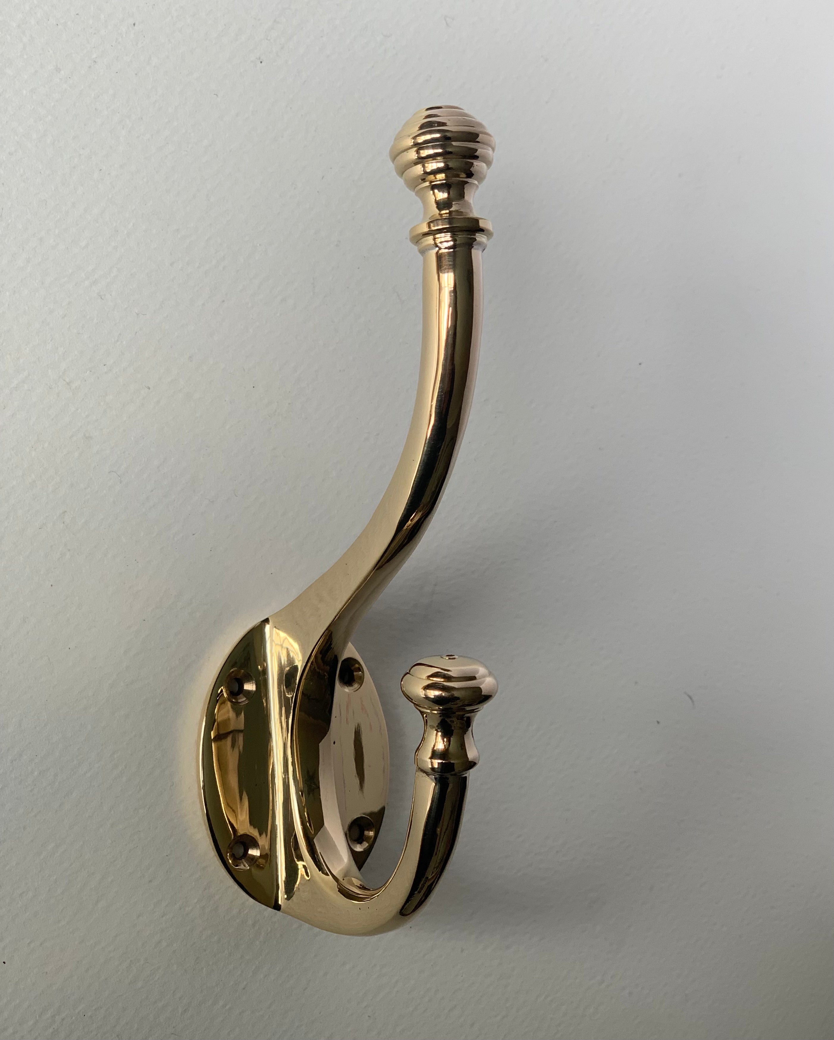 beehive hat and coat hook, brass
