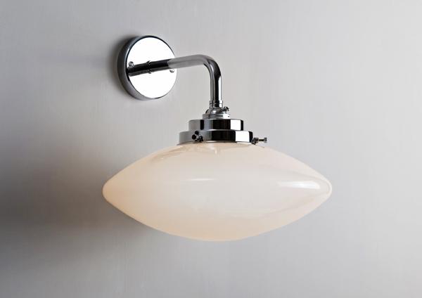 Opal Bubble Wall Light with Deco Fittings, NIckel