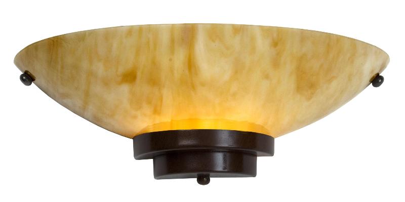 Marbled Amber Glass Wall Light with Antiqued Deco Fittings