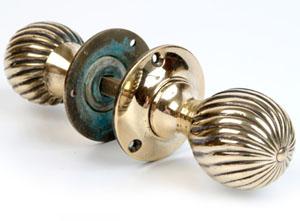 SALE Regency Brass Spiral door knobs.