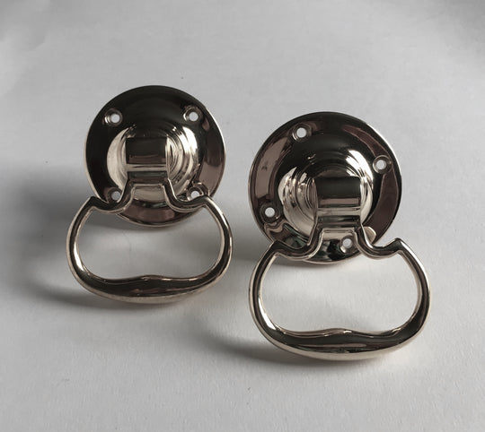 Plain Dutch Drop door handles, for Mortise Latch, Nickel. 60mm