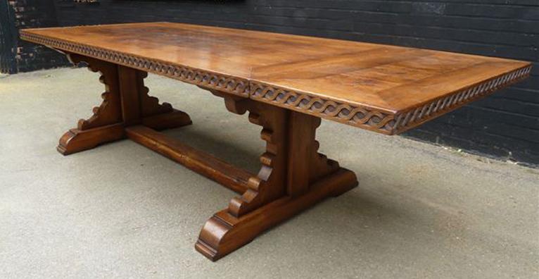 "Saxon"  Table with Hand carved Top