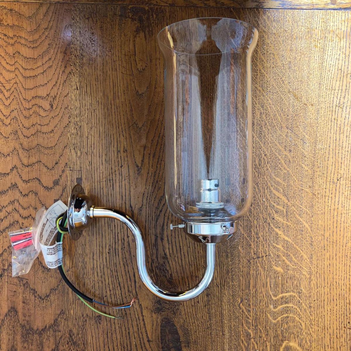 Nickel Storm  Wall Light with Clear Glass