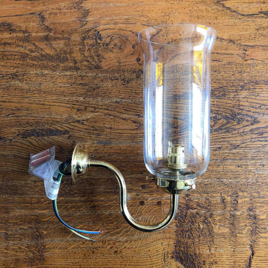 Polished Brass Storm Wall Light with Clear Glass