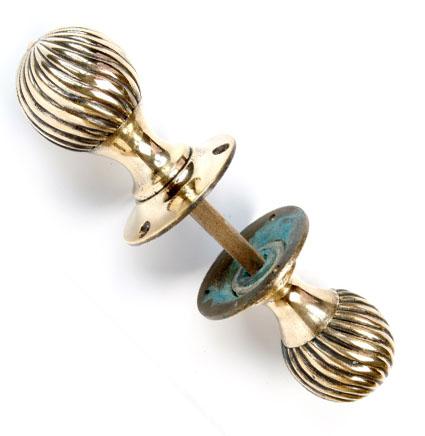 SALE Regency Brass Spiral door knobs.