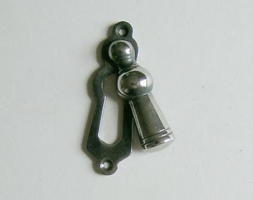 Georgian Style Escutcheon, Nickel, Keyhole Cover