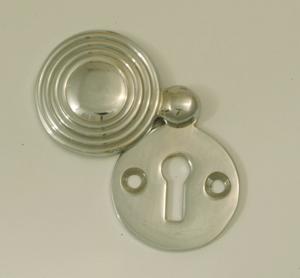 Round Beehive Escutcheon, Nickel, Keyhole Cover