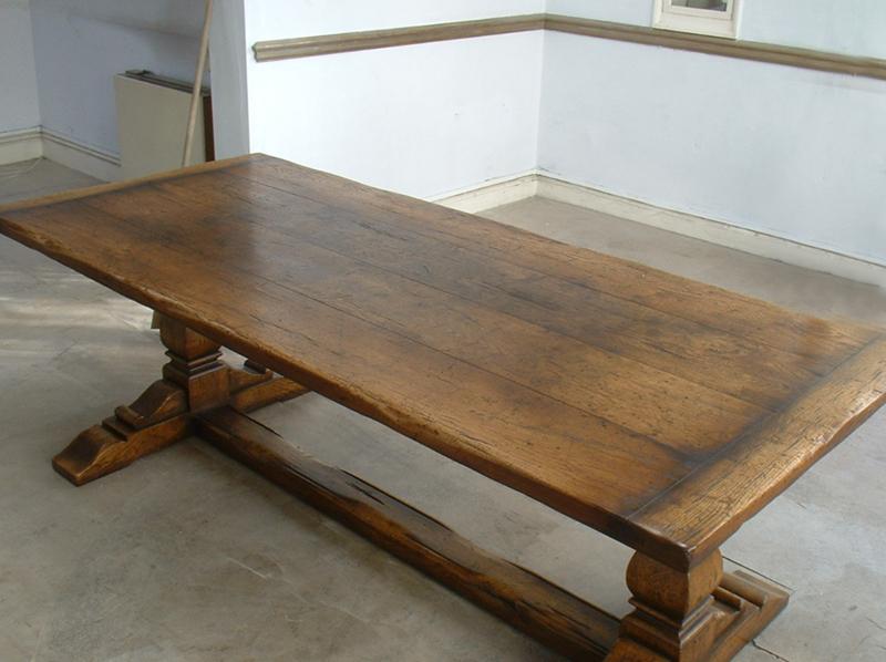 Squared Pedestal Oak Refectory Table