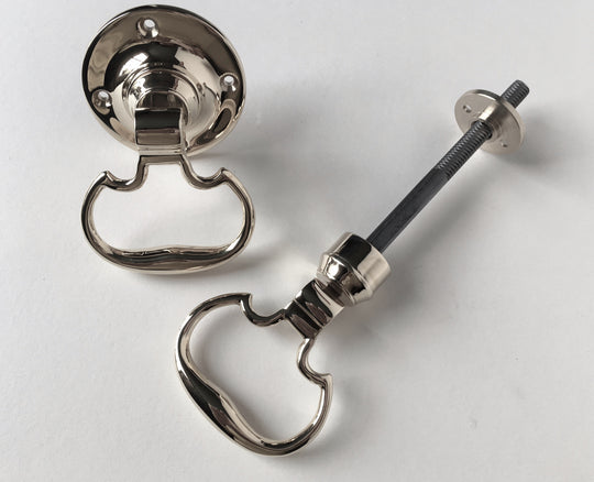 Plain Dutch Drop Rim-latch Handles, Nickel, 60mm