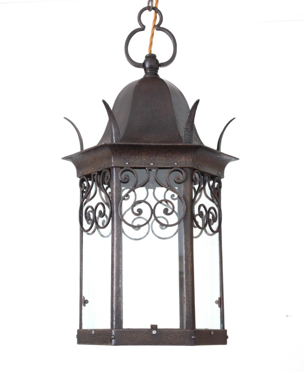 Antique Iron Hexagonal Lantern