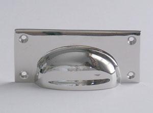 4" Rectangular Heavy Polished Chrome Cupboard Drawer Pull
