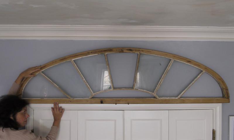 Large Early 19C Pine Fanlight