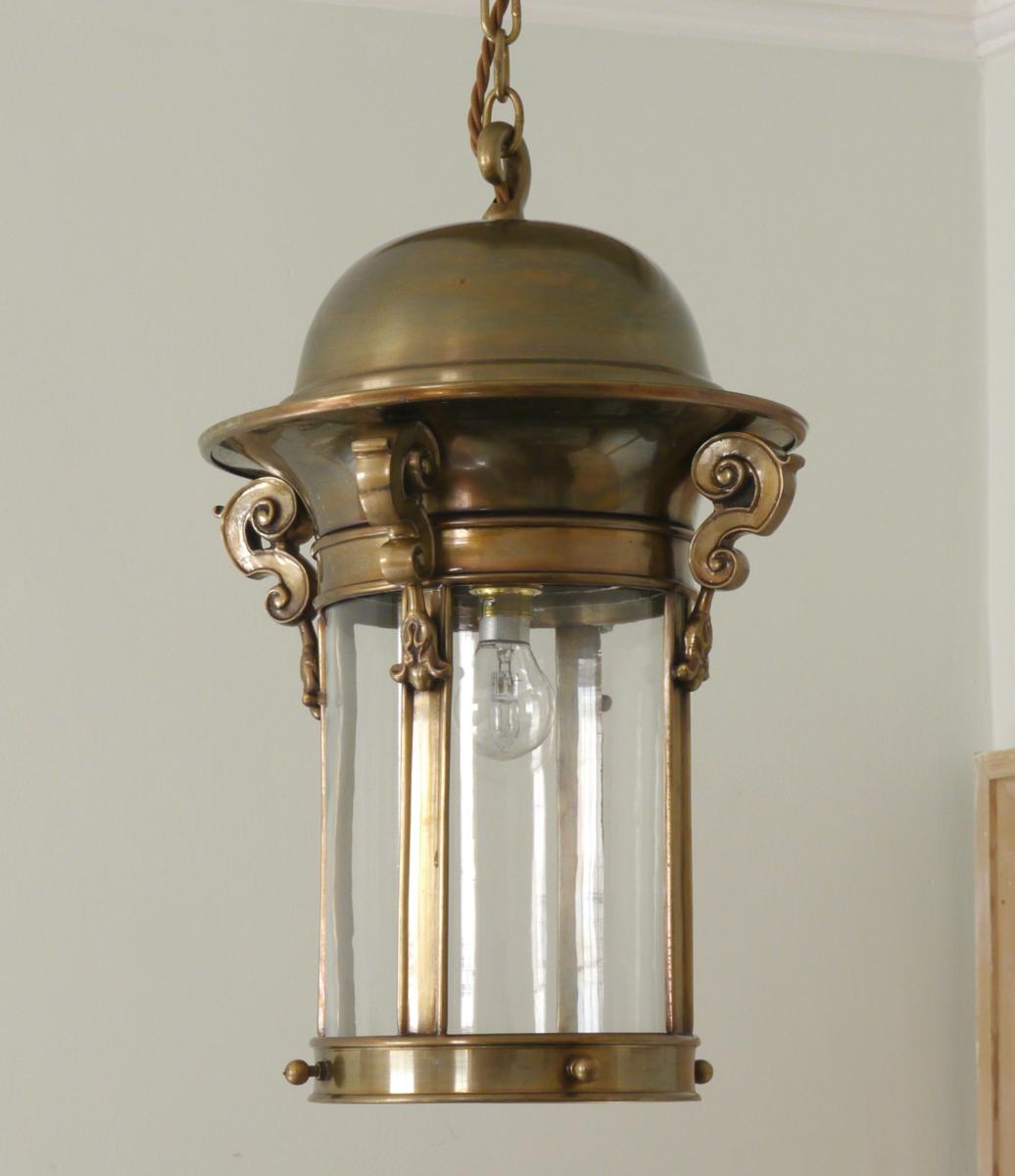 Large Edwardian style Lantern Aged Brass