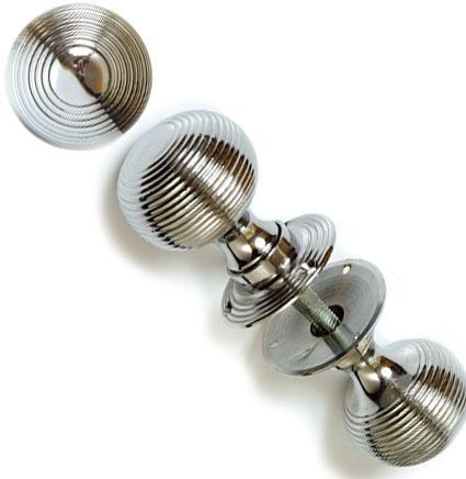 SALE Heavy Quality "Beehive" Nickel Door Knob set, 55mm