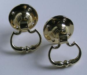 Knopped Dutch Drop Handles for Mortice Latch, Brass, 60mm