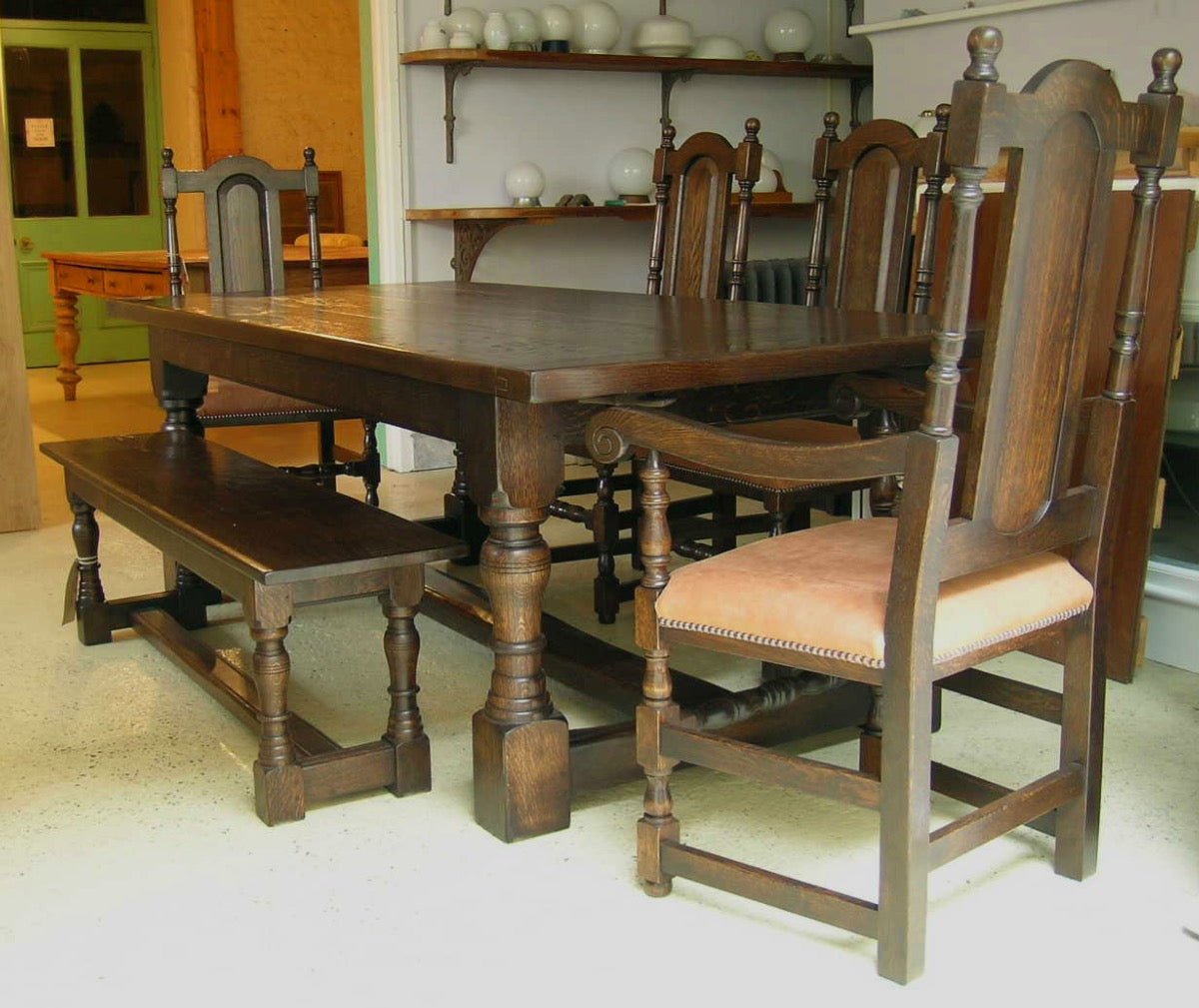 Baluster leg refectory table