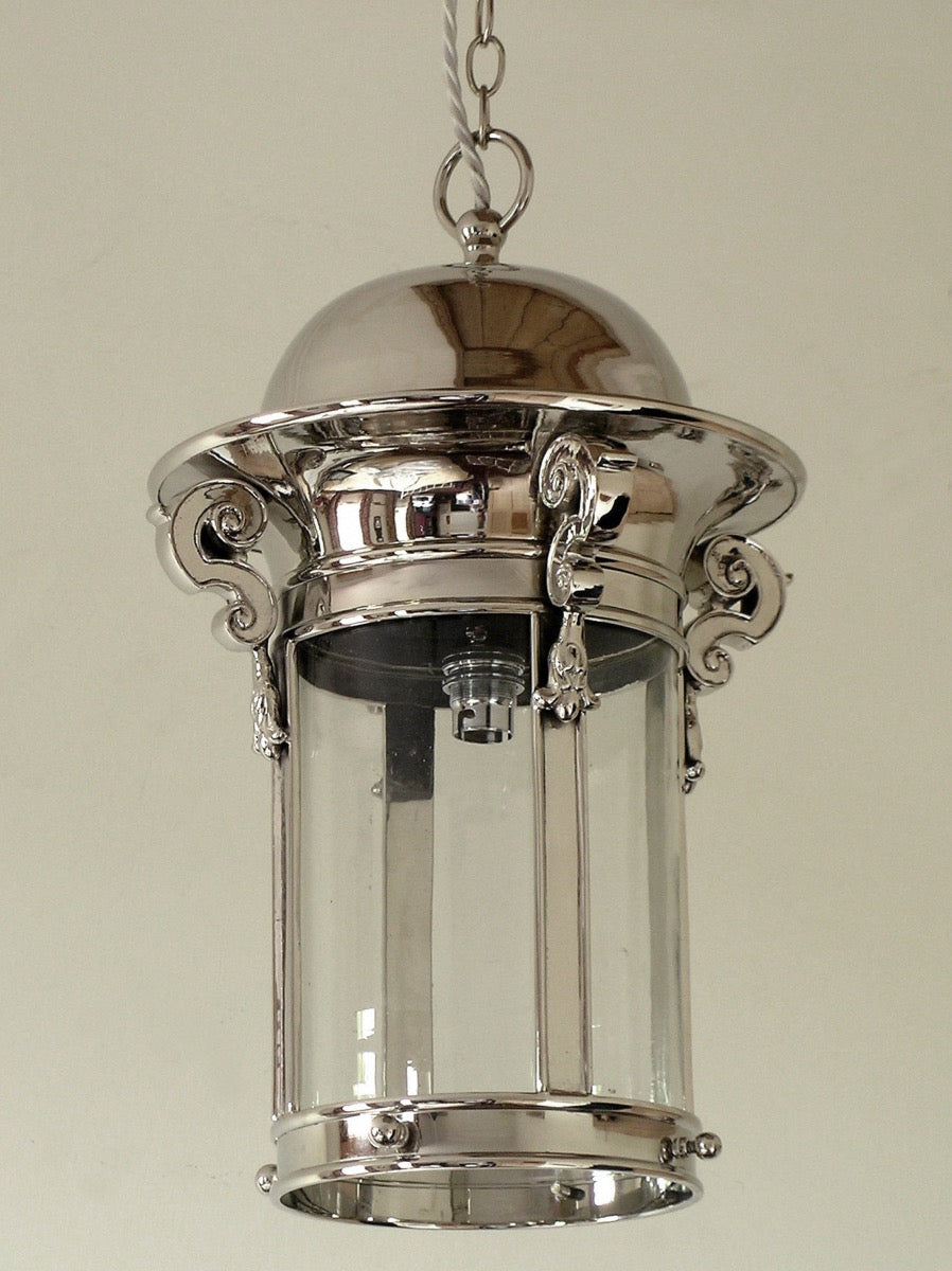 Large Edwardian style lantern, Polished Nickel