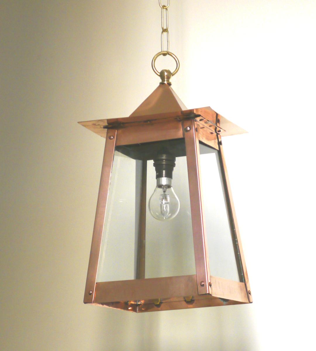 Pyramid Copper Lantern, 14"