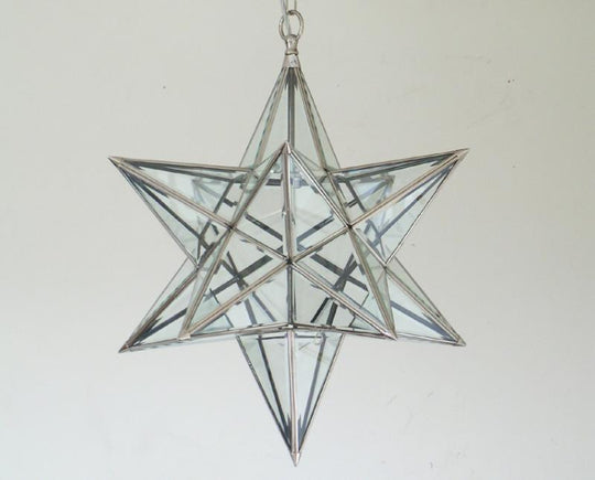SALE Nickel Star Lantern 21" Bevelled