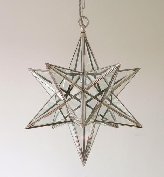 SALE Nickel Star Lantern 17" Bevelled
