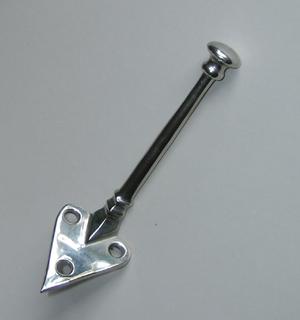 Arts and Crafts style hook, nickel